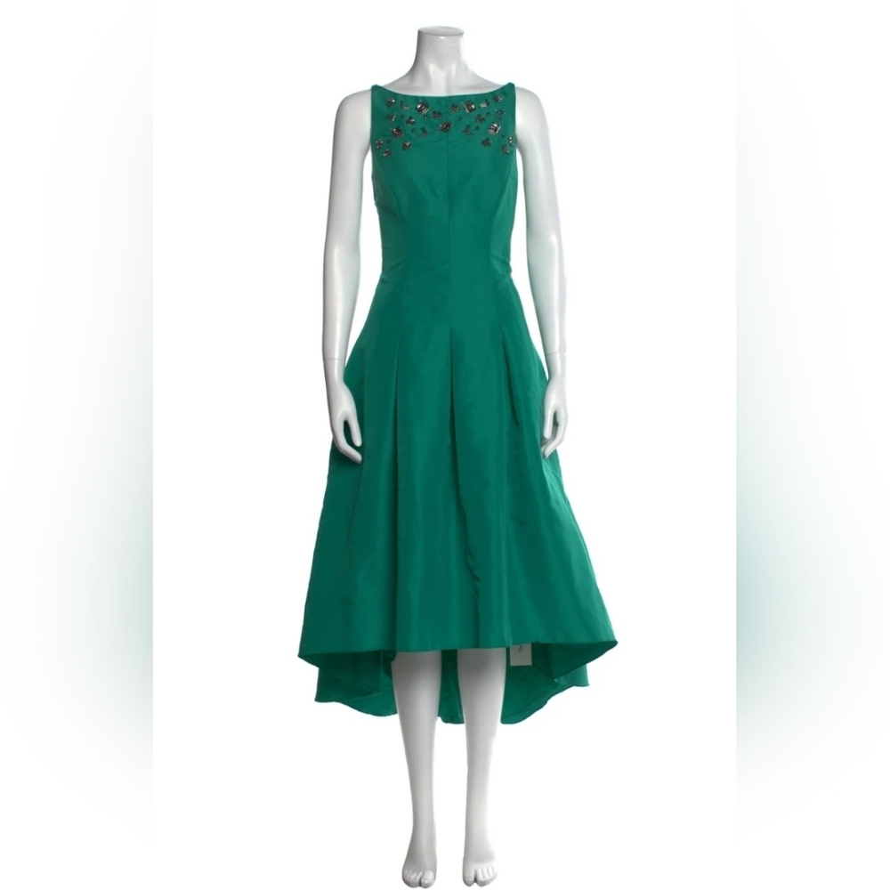 Carmen Marc Valvo Green High-low Vintage Inspired Dress